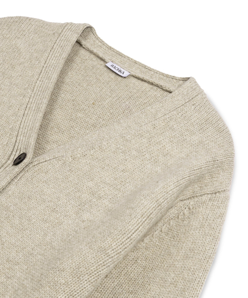 Machka Oversize V-Neck Knit Cardigan Beige