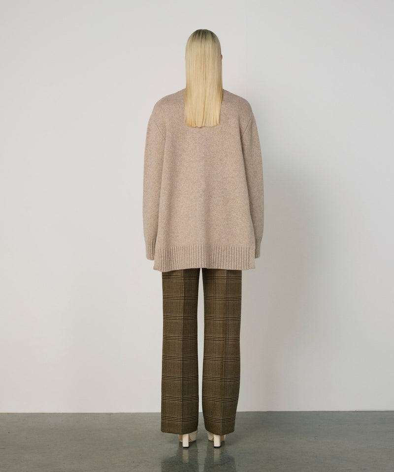 Machka Oversize V-Neck Knit Cardigan Beige