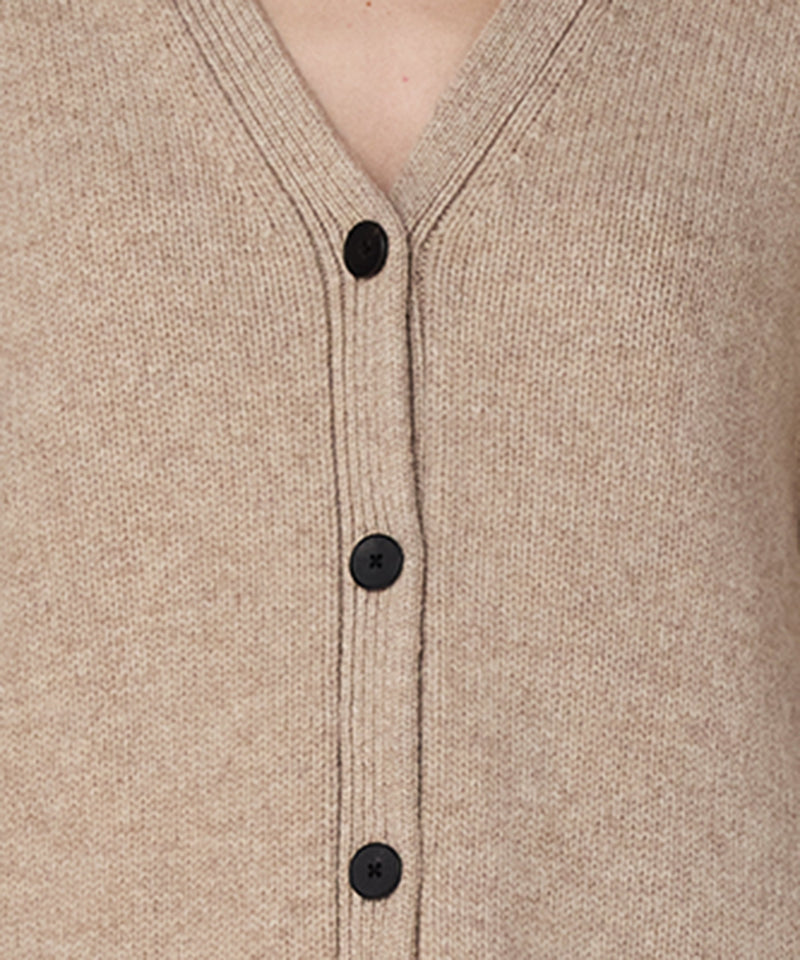 Machka Oversize V-Neck Knit Cardigan Beige