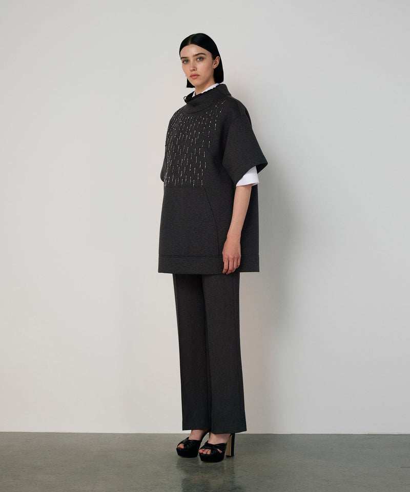 Machka Embellished Oversize Sweatshirt Anthracite