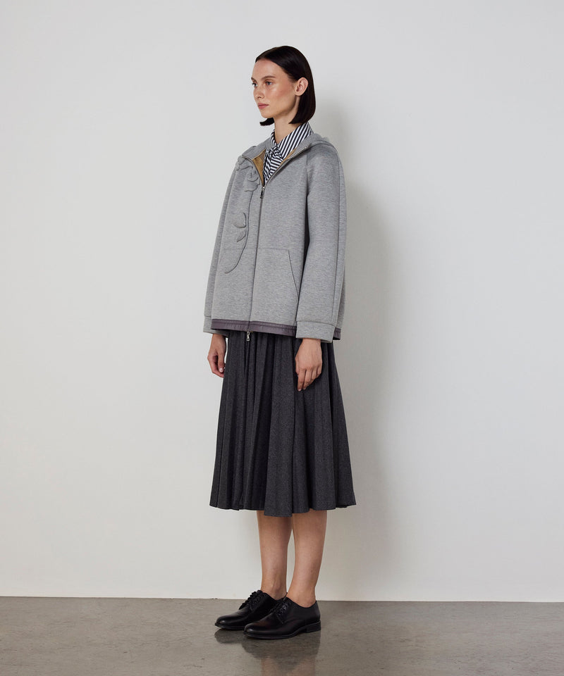 Machka Floral Appliqué Sweatshirt Light Grey Melange