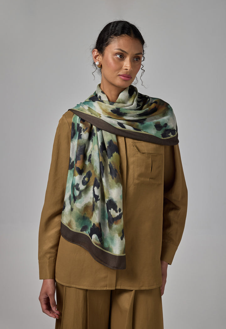 Choice Modern Cheetah Scarf Green
