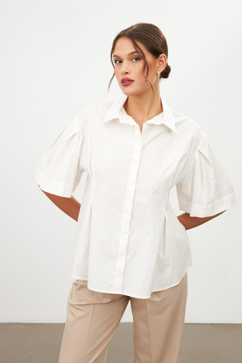 Setre Balloon Sleeve Detailed Shirt Ecru