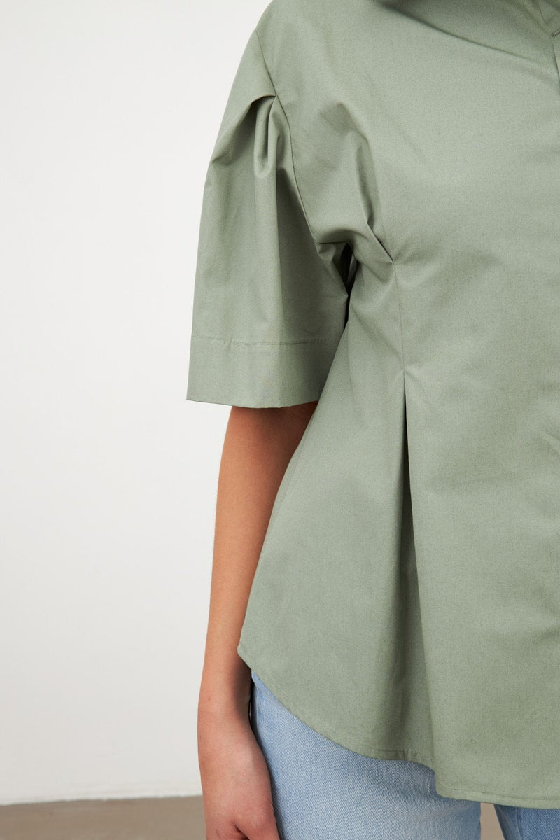 Setre Balloon Sleeve Detailed Shirt Olive