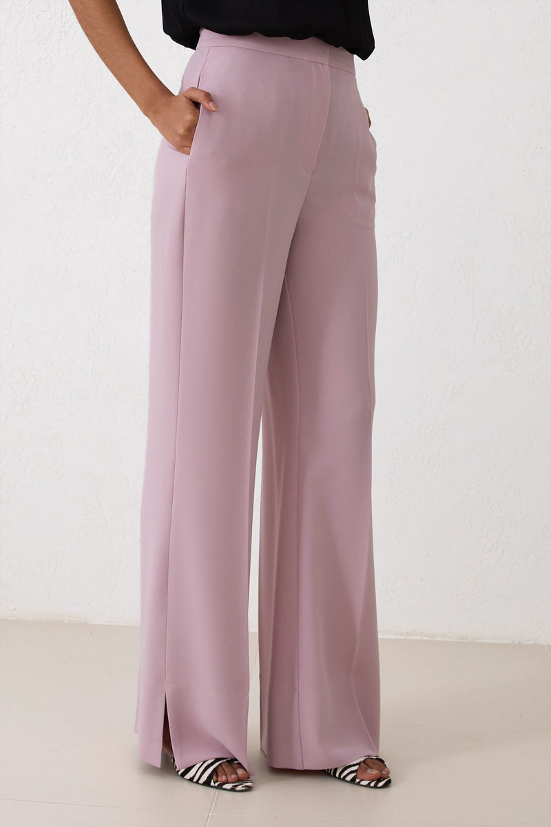 Setre High Waist Trousers With Slit Detail Powder Pink