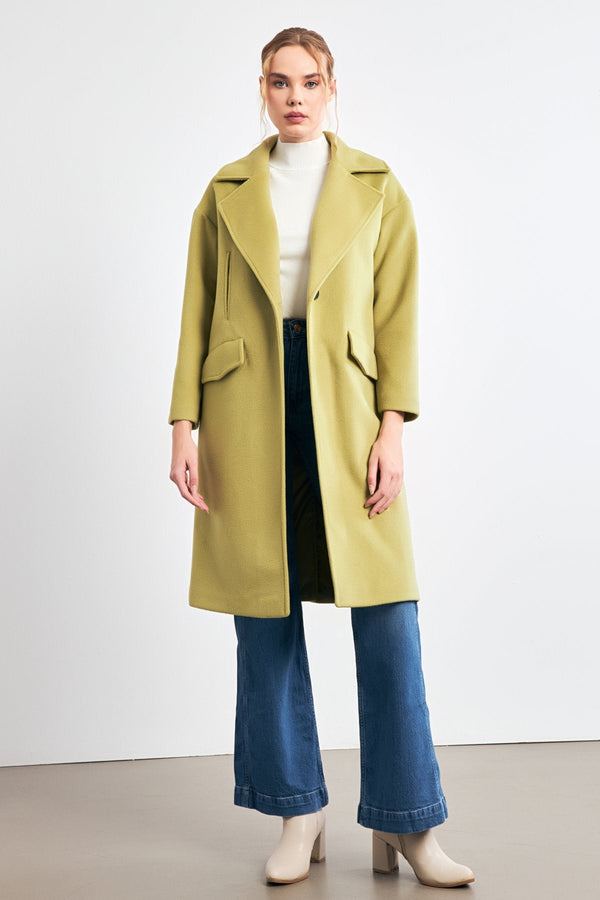 Setre Single-Breasted Wool Coat Light Green