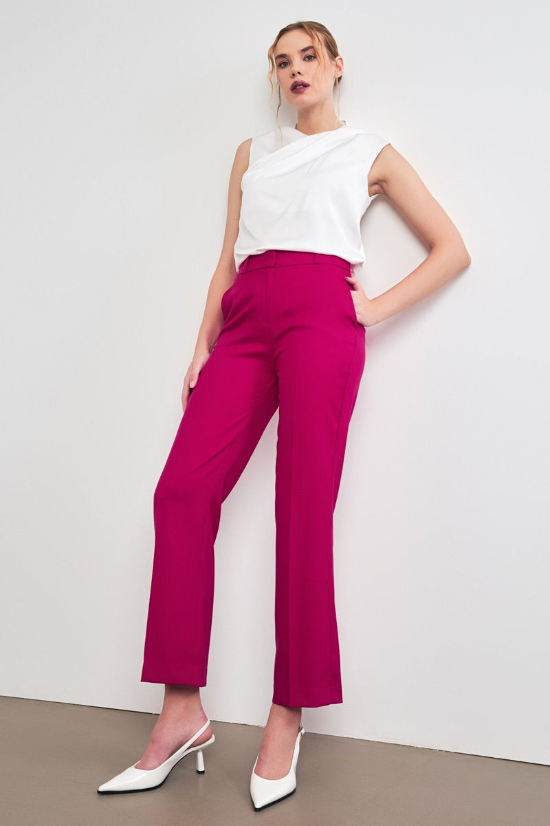 Setre  Pattern Detailed Fabric Trousers Fuchsia