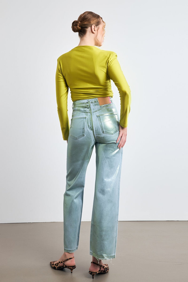 Setre Shine Loose Denim Trousers Light Blue