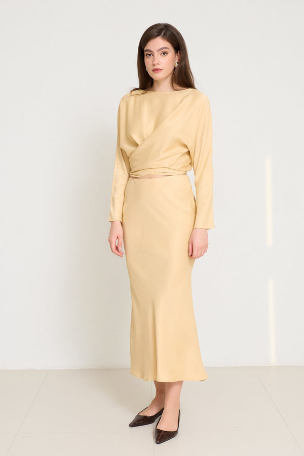 Setre Full-Cut Midi Length Skirt Amber