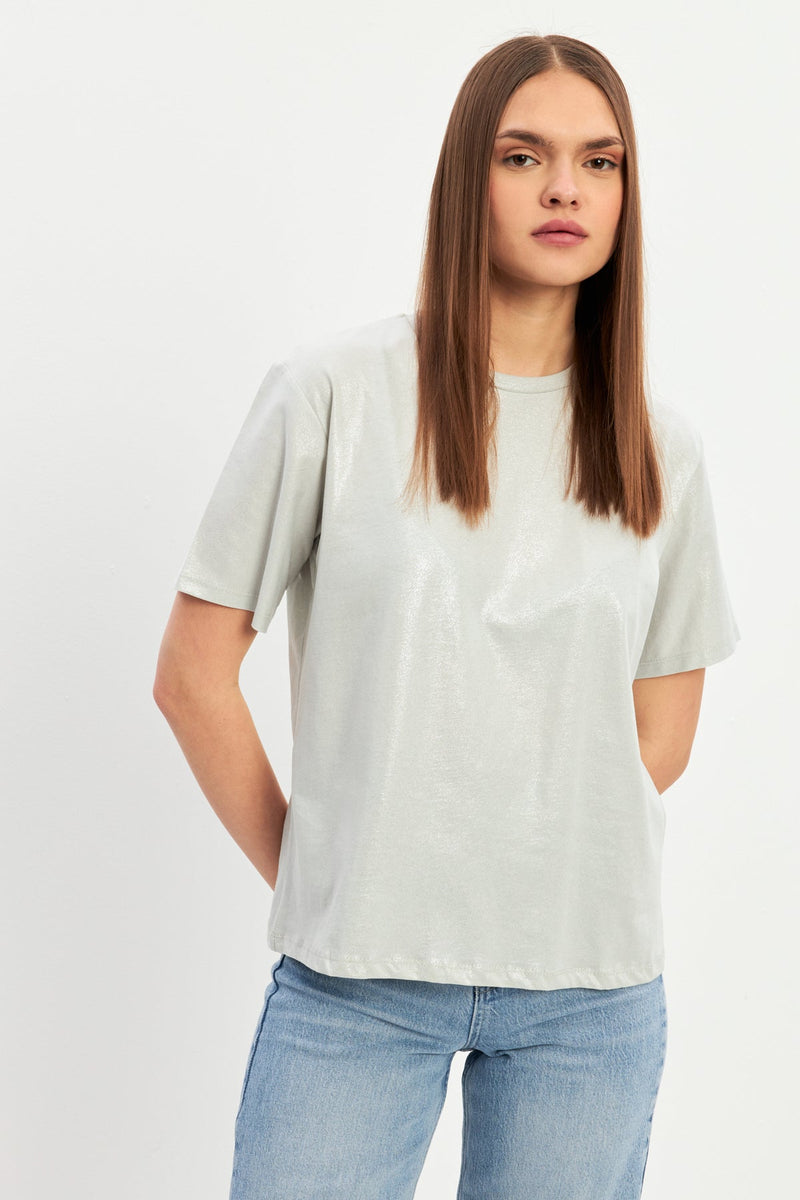 Setre Crew Neck Basic T-Shirt Stone