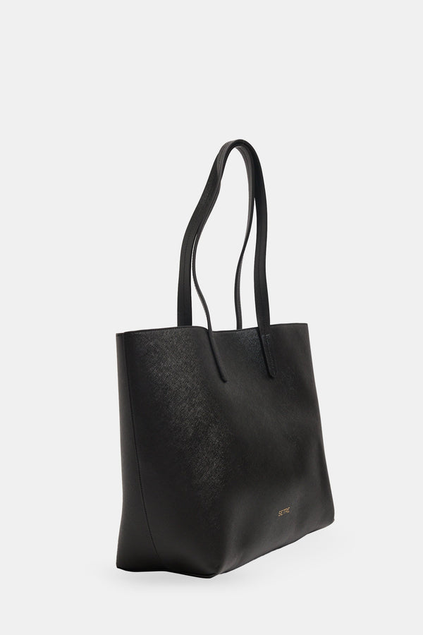 Setre Long Strap Detailed Shoulder Bag Black