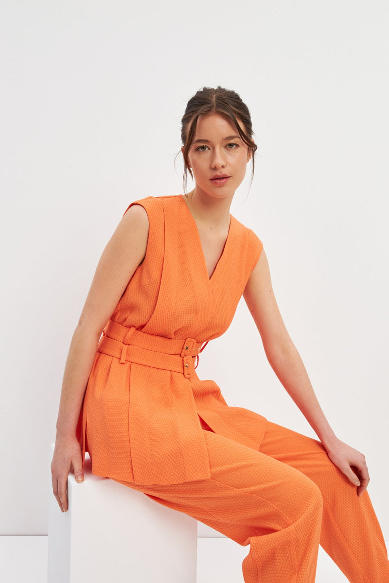 Setre Vest And Pants Suits Orange