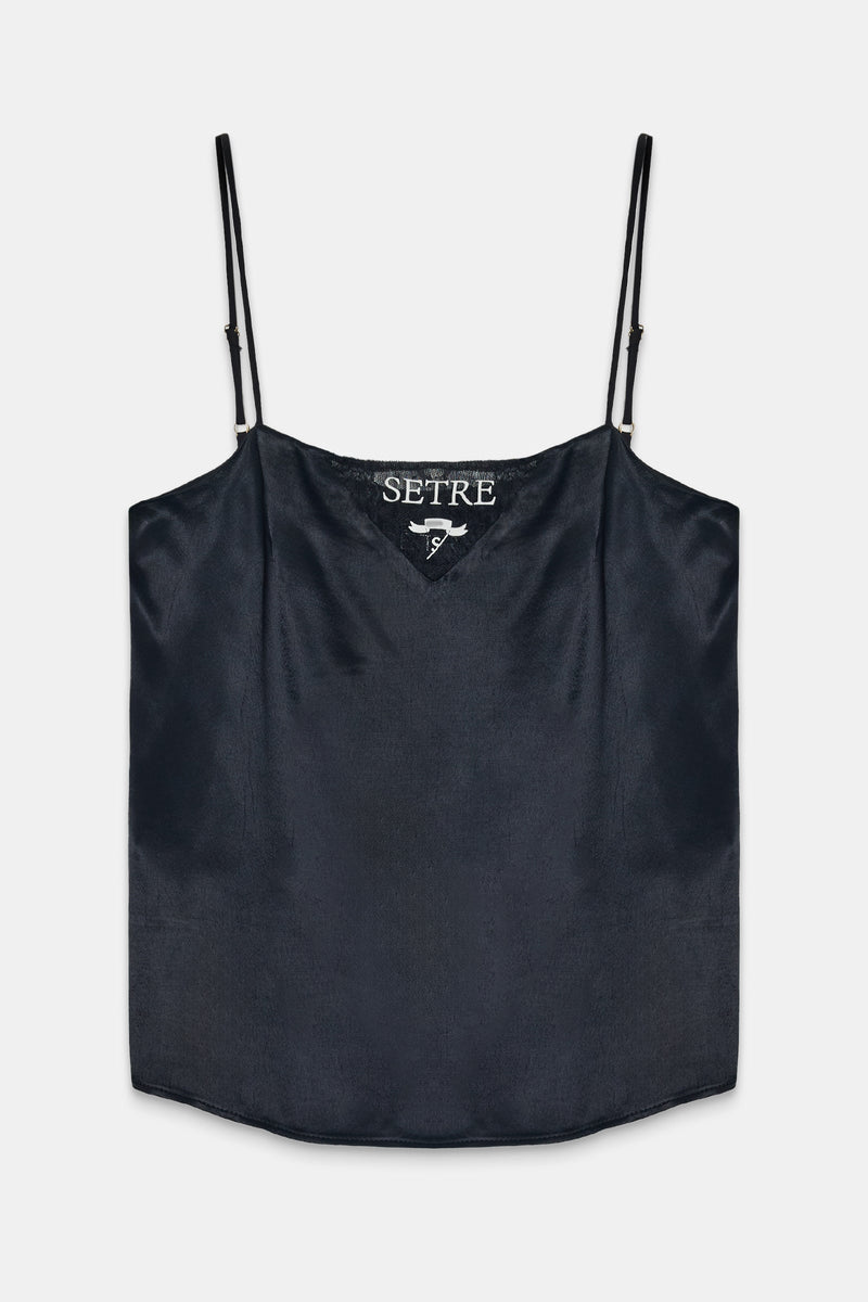 Setre Two-Tone Strappy Top Black