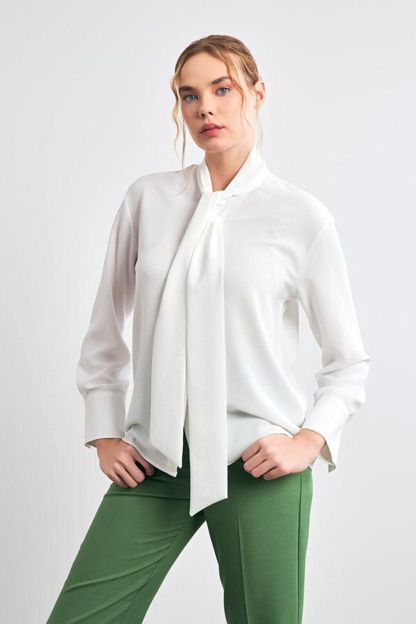 Setre Casual Cut Shirt With Halter Tie Detail Ecru