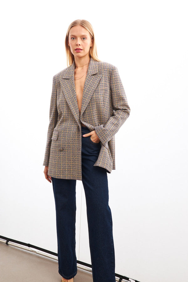 Setre Patterned With Embellished Jacket Beige