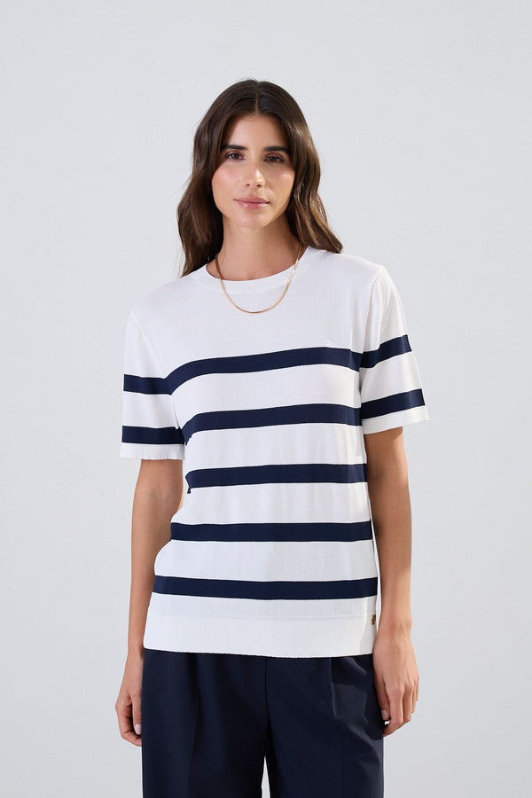 Setre Striped Pattern Knitwear Navy-White