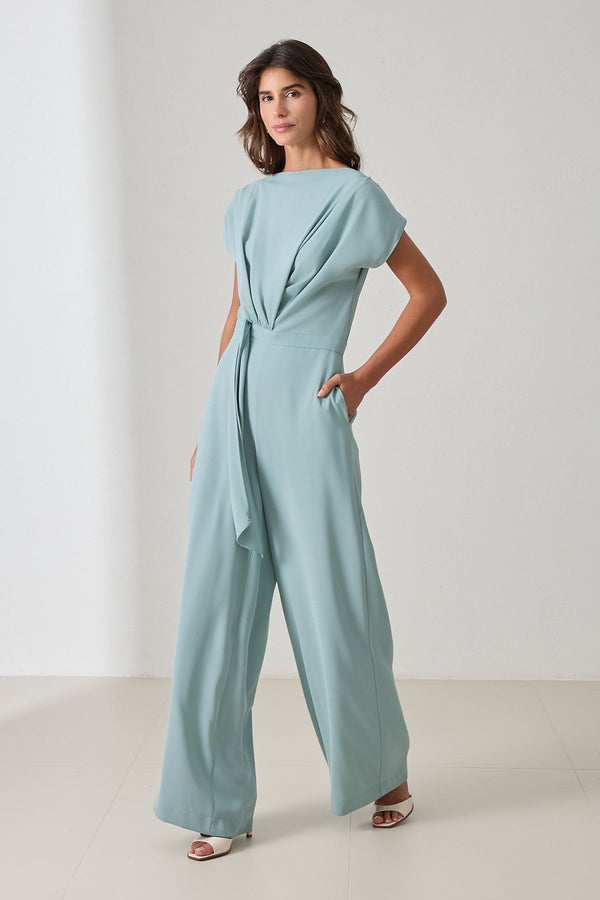 Setre Draped Tie Detail Jumpsuit Mint