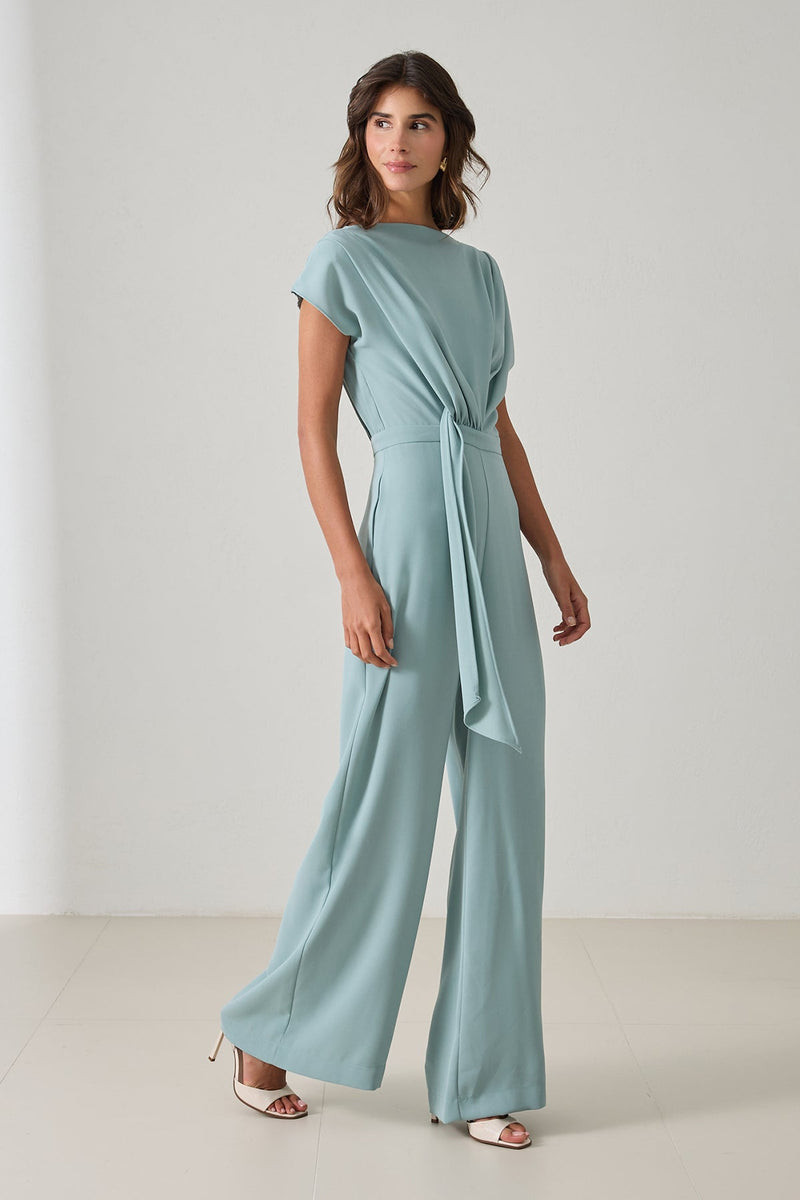 Setre Draped Tie Detail Jumpsuit Mint