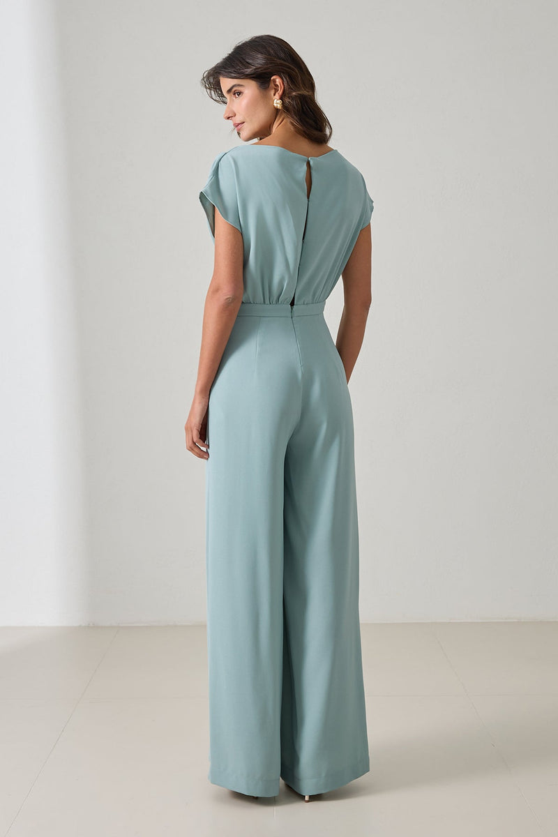 Setre Draped Tie Detail Jumpsuit Mint