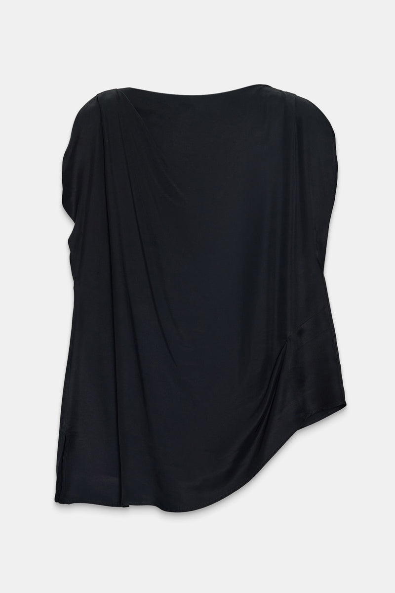 Setre Asymmetric Sleeveless Blouse Black