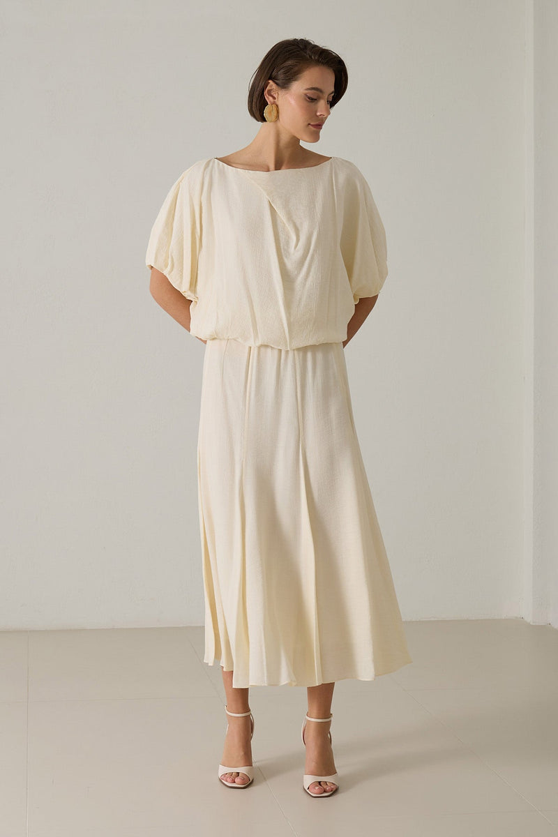 Setre Waist And Sleeve Detailed Blouse Cream
