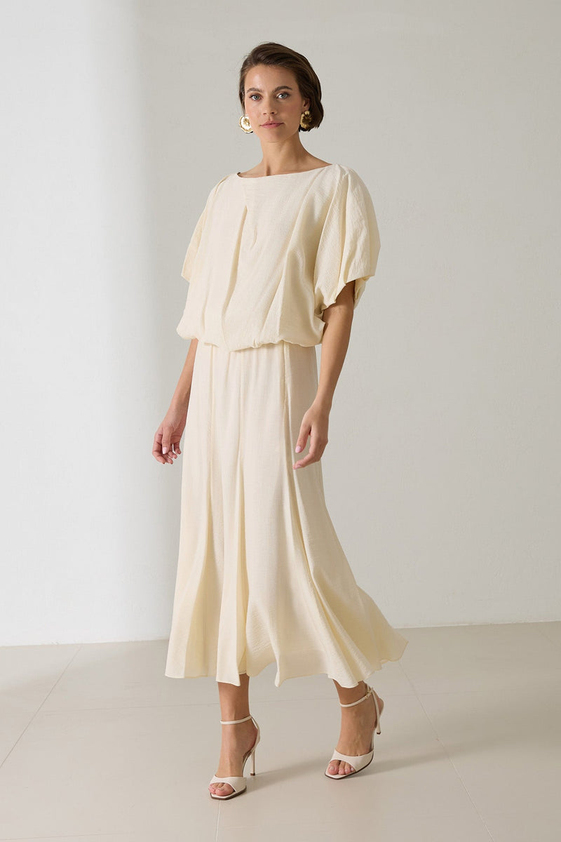 Setre Waist And Sleeve Detailed Blouse Cream