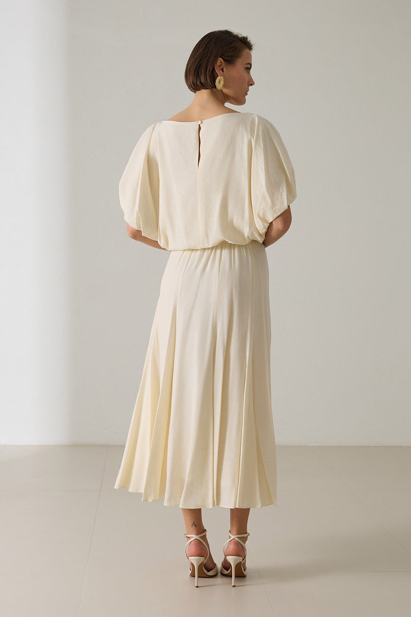 Setre Waist And Sleeve Detailed Blouse Cream