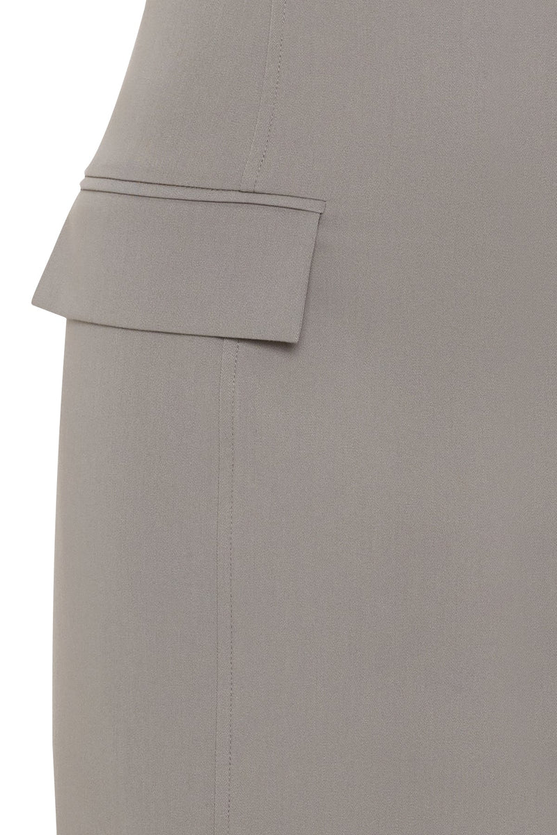 Setre Thin Strap Collar And Pocket Detailed Midi Dress Olive
