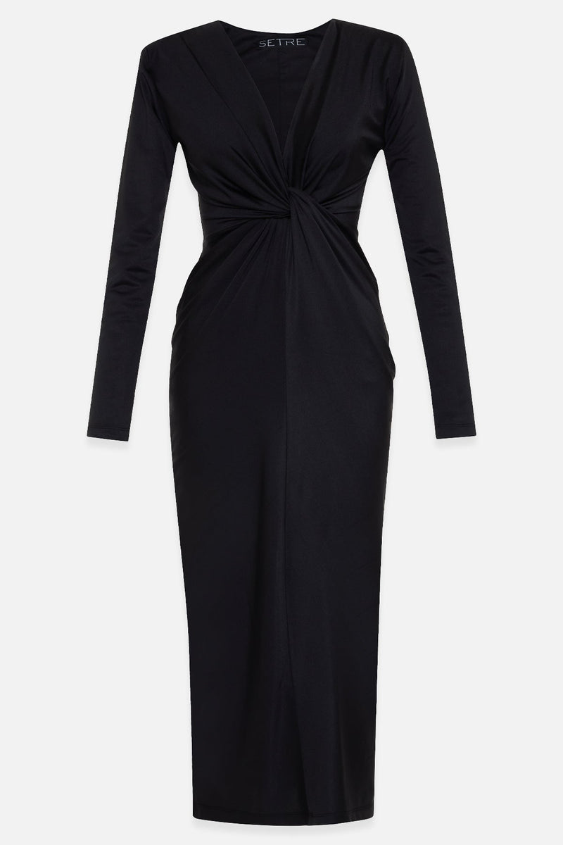 Setre Twisted Detail Slim Fit Dress Black