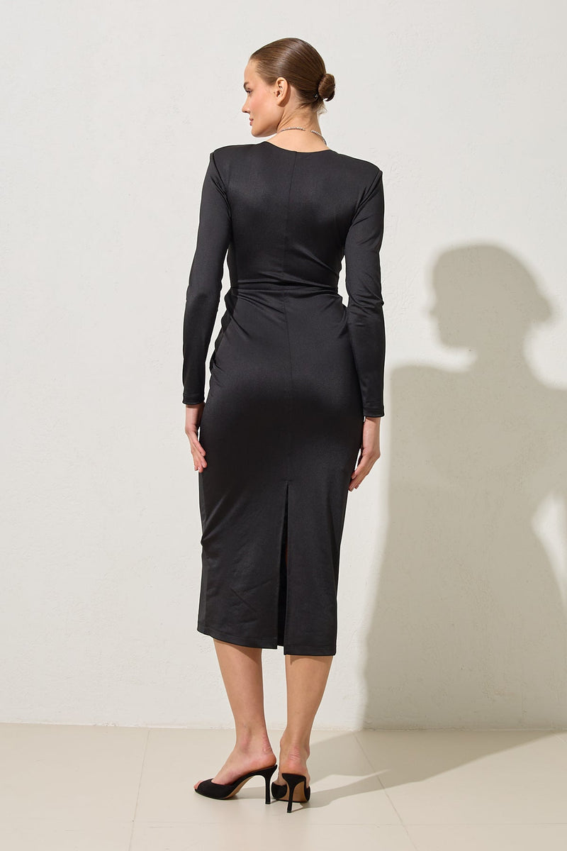 Setre Twisted Detail Slim Fit Dress Black