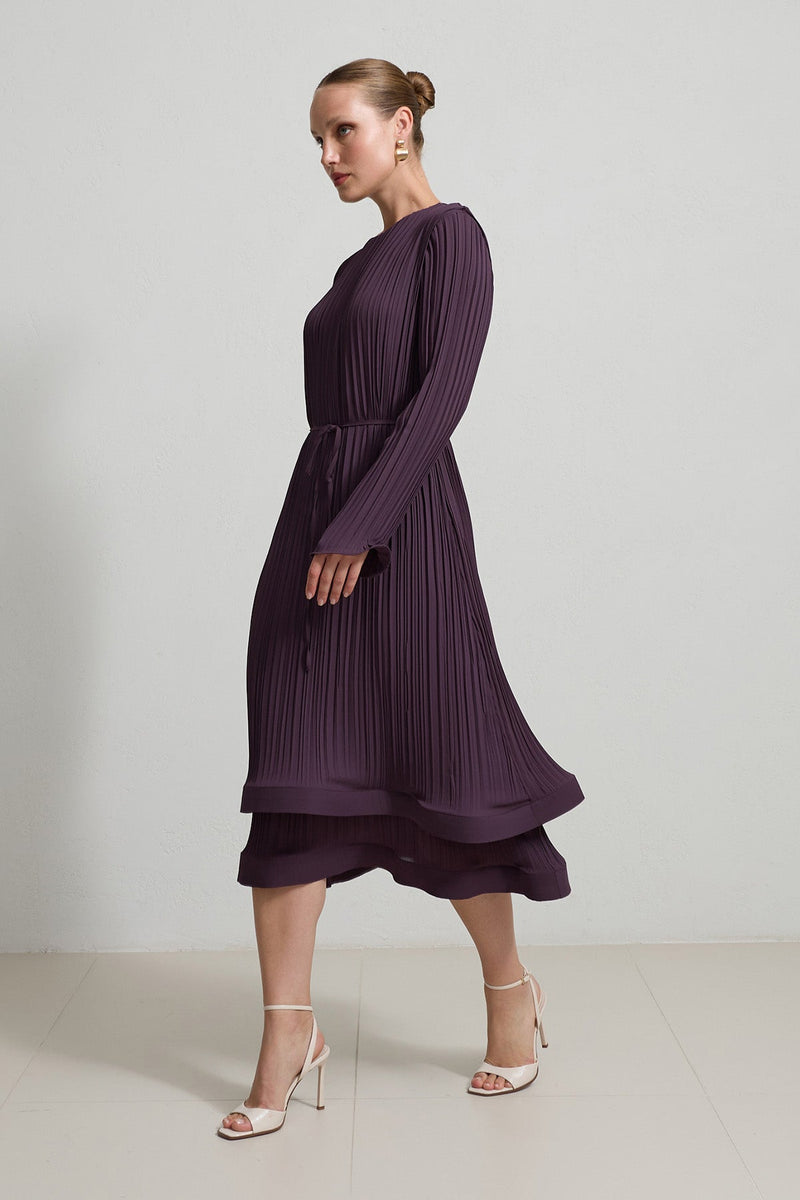 Setre Pleated Relaxed Cut Dress Light Brown