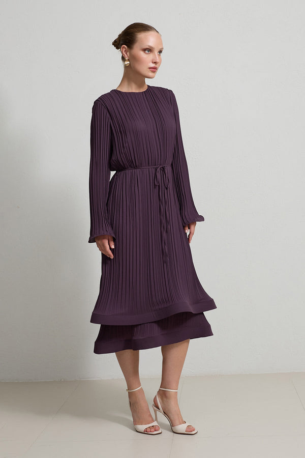 Setre Pleated Relaxed Cut Dress Light Brown
