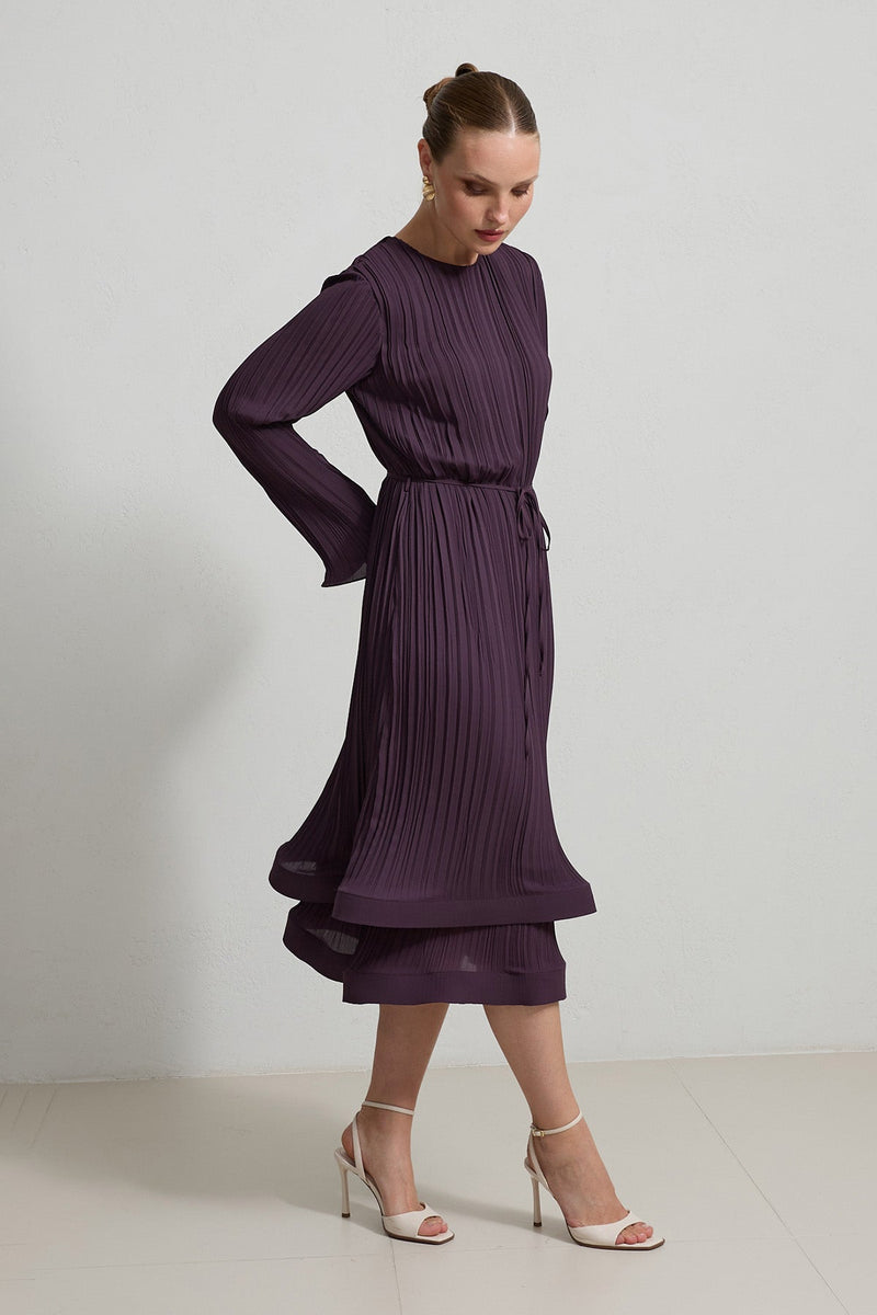 Setre Pleated Relaxed Cut Dress Light Brown