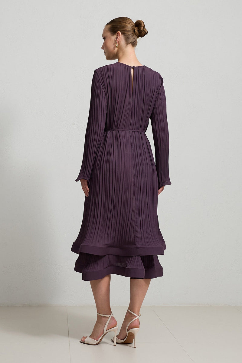 Setre Pleated Relaxed Cut Dress Light Brown