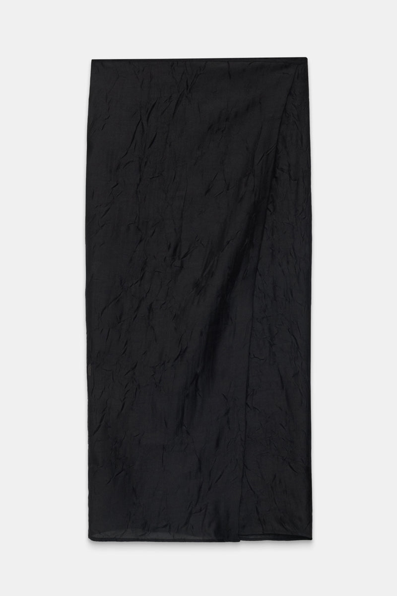 Setre Tie Detailed Midi Length Skirt Black