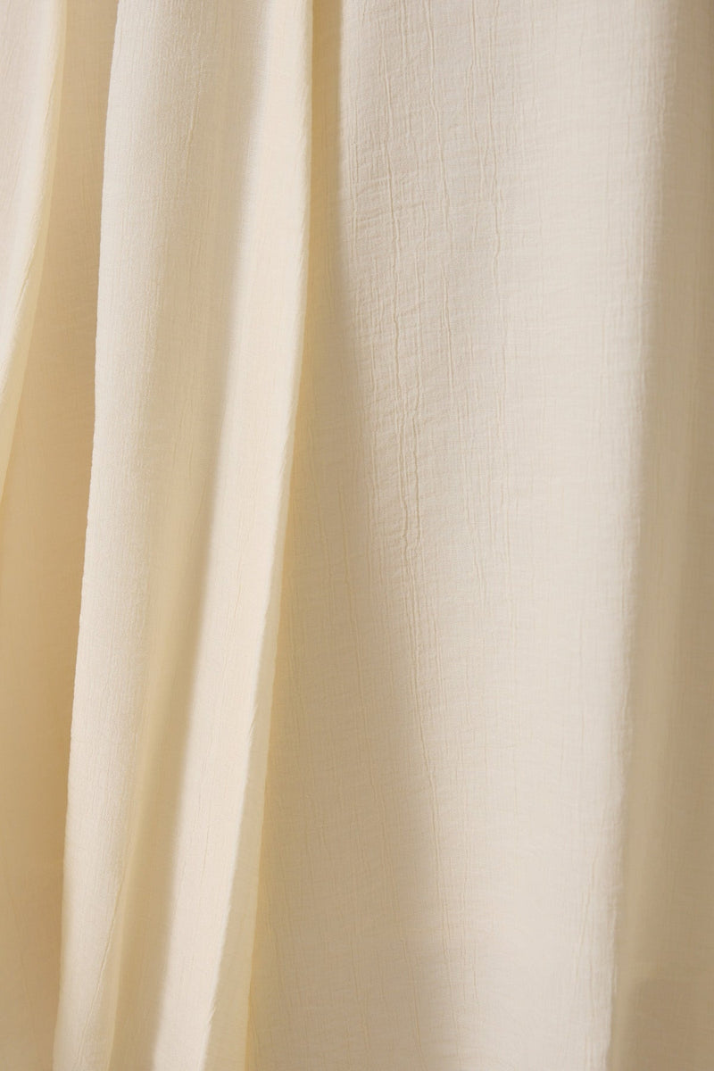 Setre Waist Elastic Detailed Midi Skirt Cream