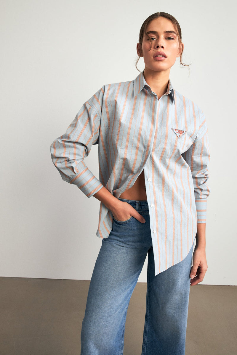 Setre Striped Long Sleeve Shirt  Light Green