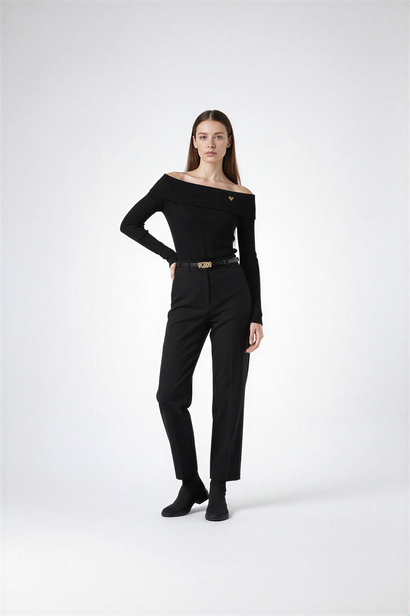 Setre Madonna Collar Long Sleeve Knitwear Black