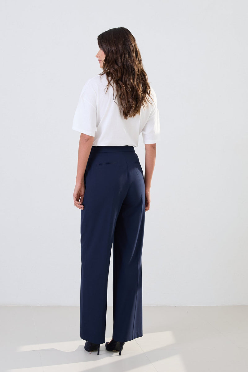 Setre High Waist Formal Trousers Navy