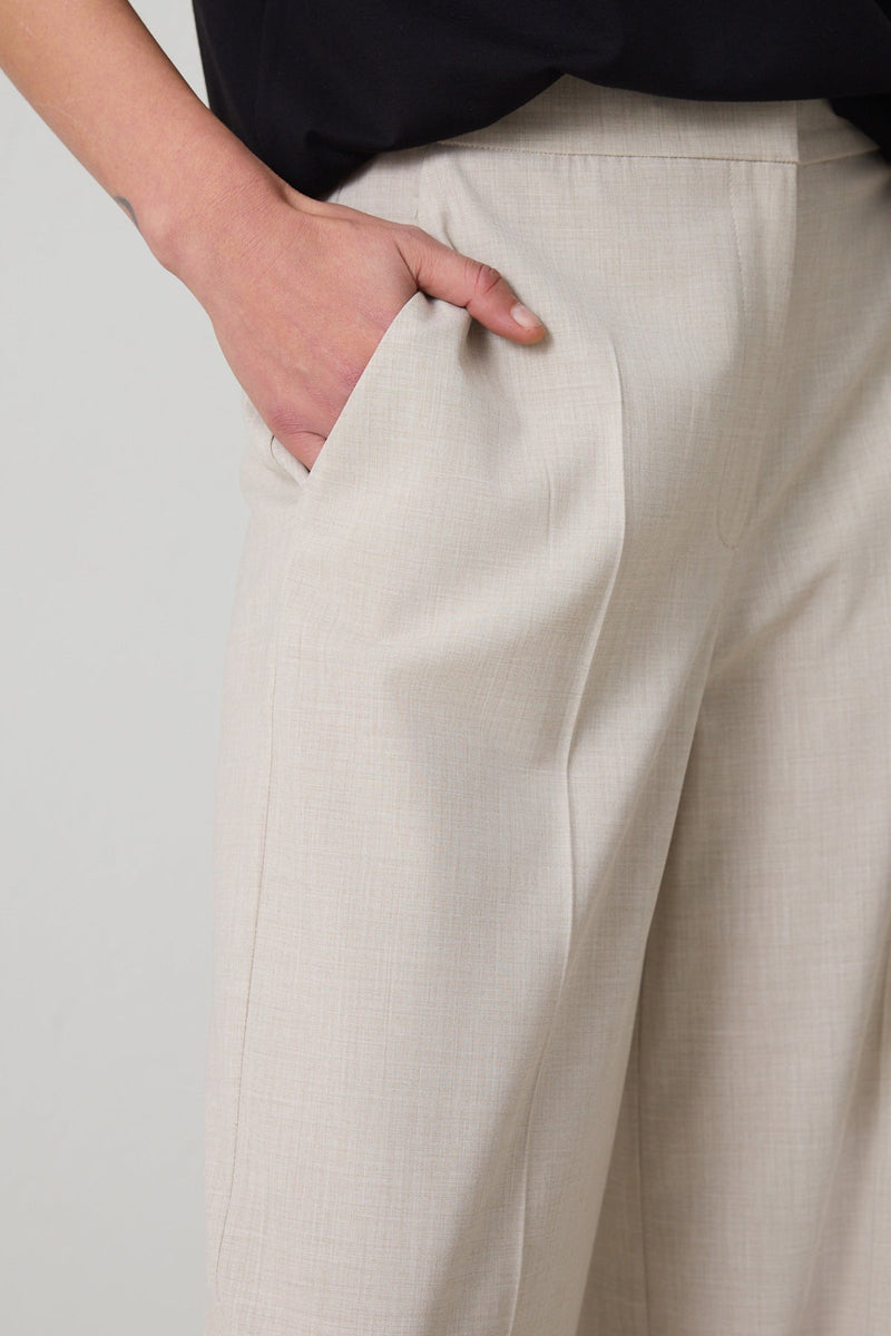 Setre High Waist Formal Trousers Beige