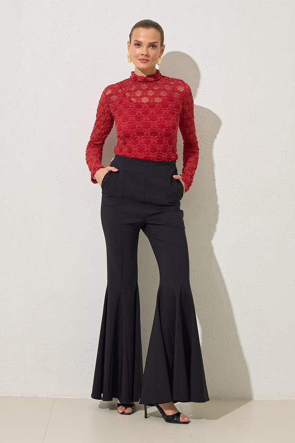 Setre Bootcut Solid Trousers Black