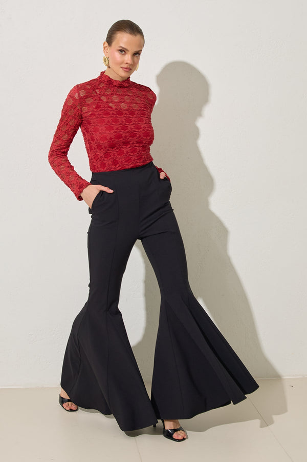 Setre Bootcut Solid Trousers Black