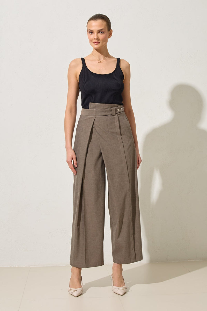 Setre Front-Overlap Detailed Trousers Anthracite