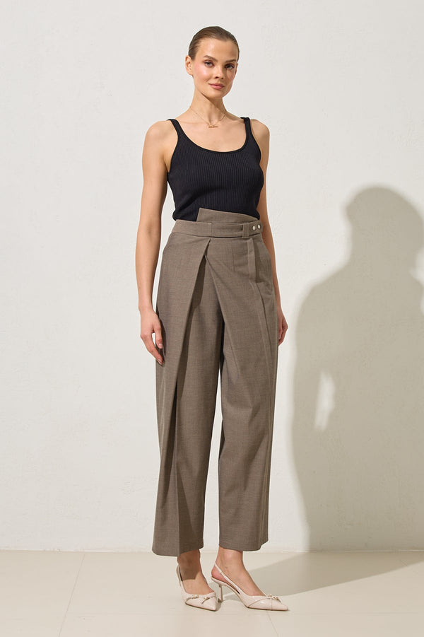 Setre Front-Overlap Detailed Trousers Anthracite