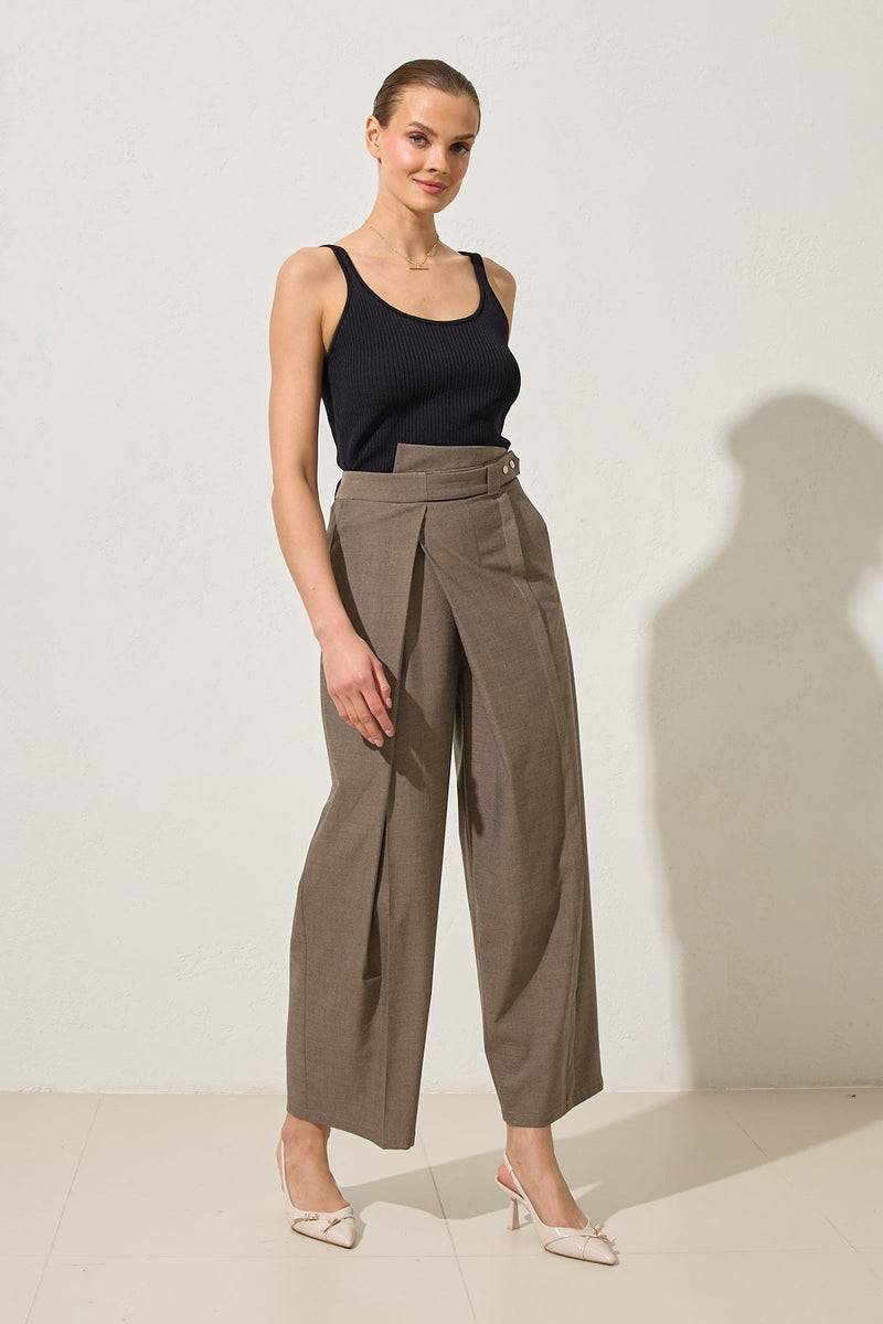 Setre Front-Overlap Detailed Trousers Anthracite