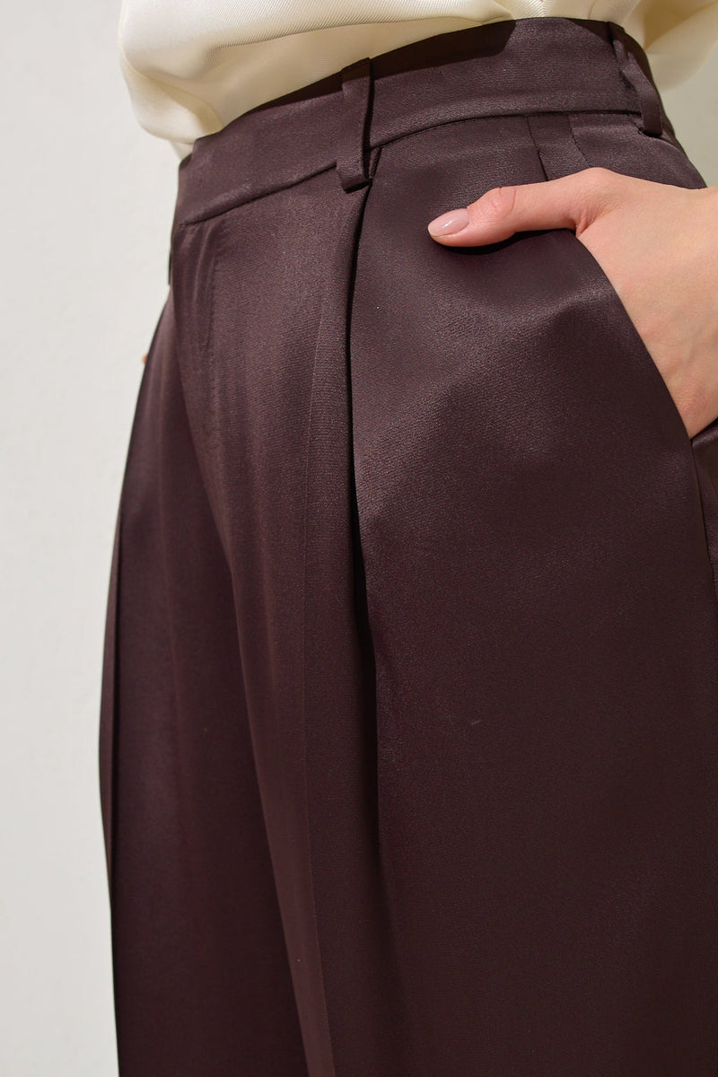 Setre Pleat Detailed Trousers Chocolate Brown