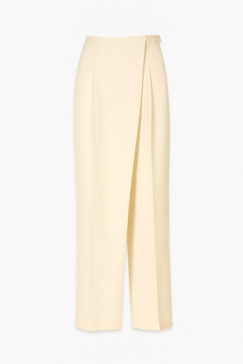 Setre Front-Overlap Detailed Trousers Cream