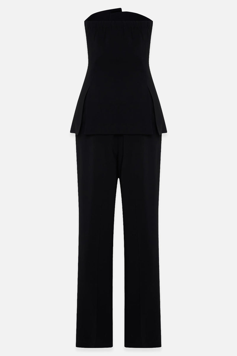 Setre Strapless Two-Piece Look Jumpsuit Black
