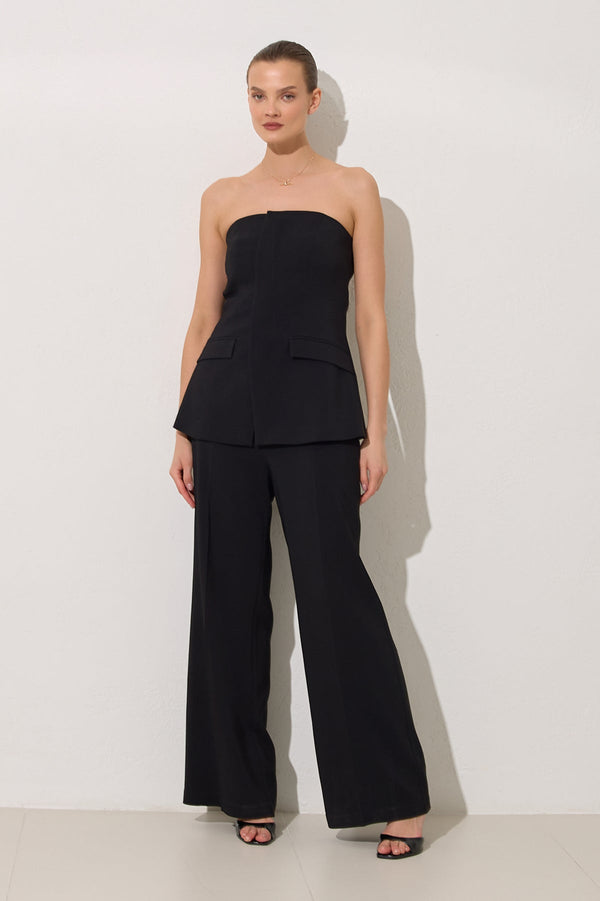 Setre Strapless Two-Piece Look Jumpsuit Black