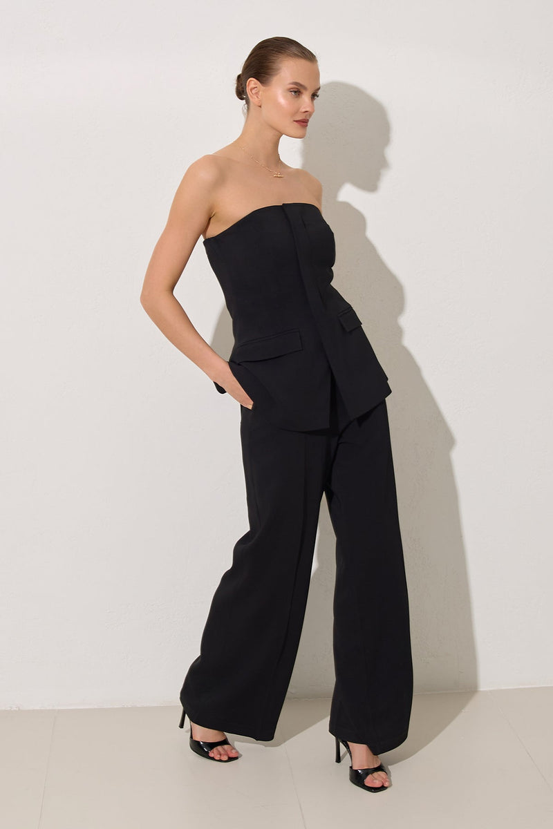 Setre Strapless Two-Piece Look Jumpsuit Black